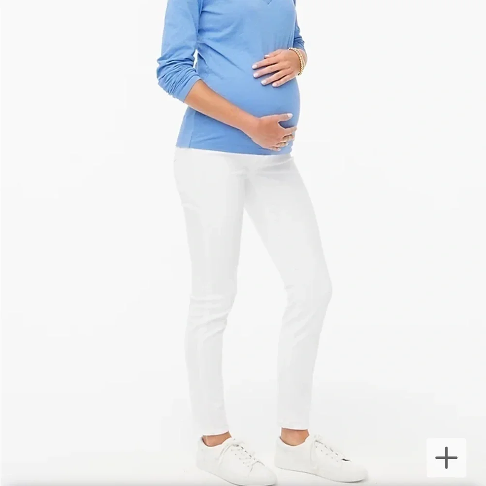 J Crew White Straight Leg Maternity Jeans Size 28 Signature Stretch